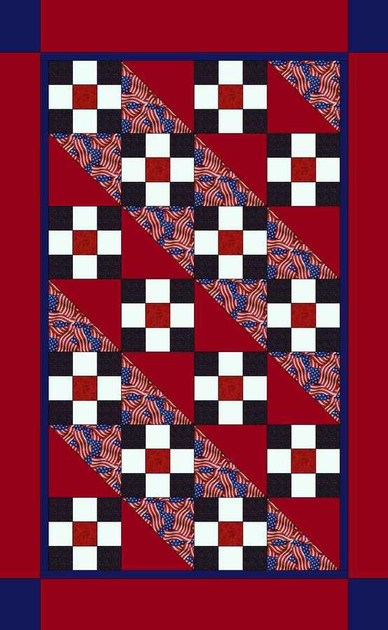 Patriotic Diagonal Nine Patch