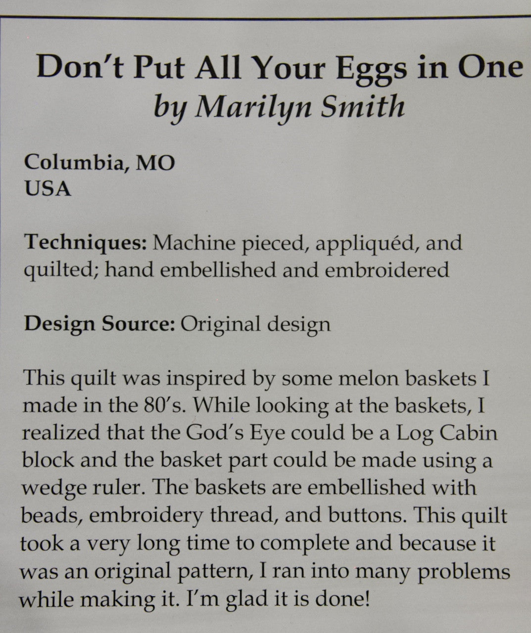 Don't Put All Your Eggs in One