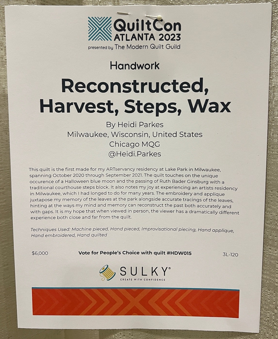 Reconstructed, Harvest, Steps, Wax