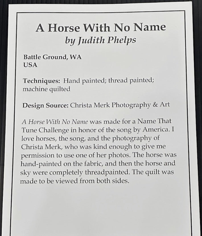 A Horse With No Name
