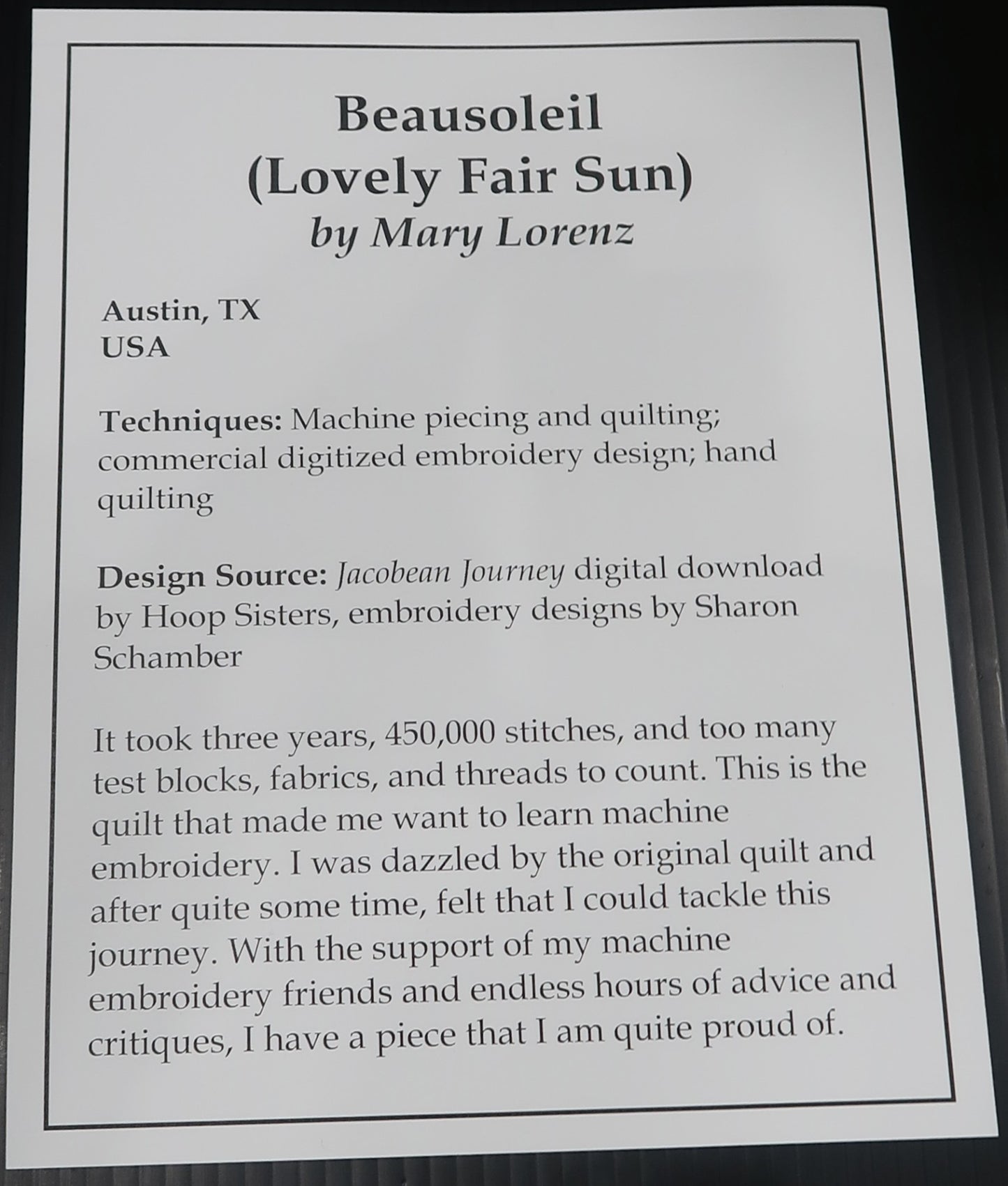 Beausoleil (Lovely Fair Sun)