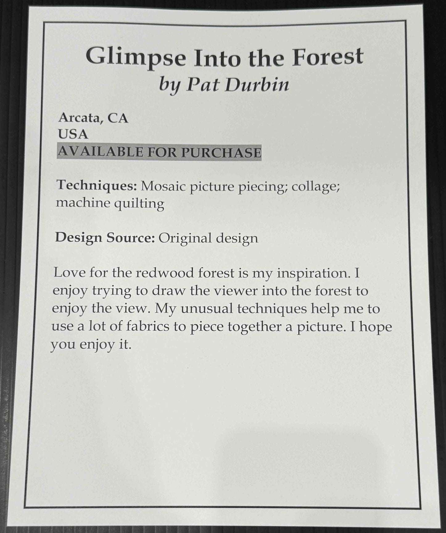 Glimpse Into the Forest