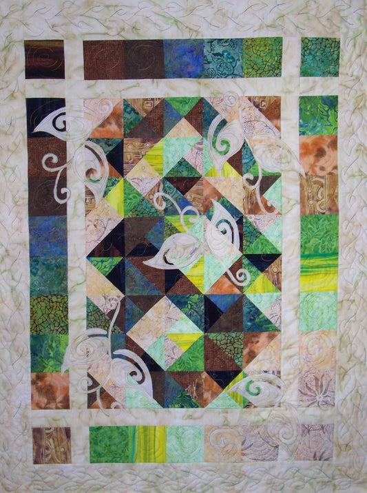 Contemporary Forest Leaves Quilt