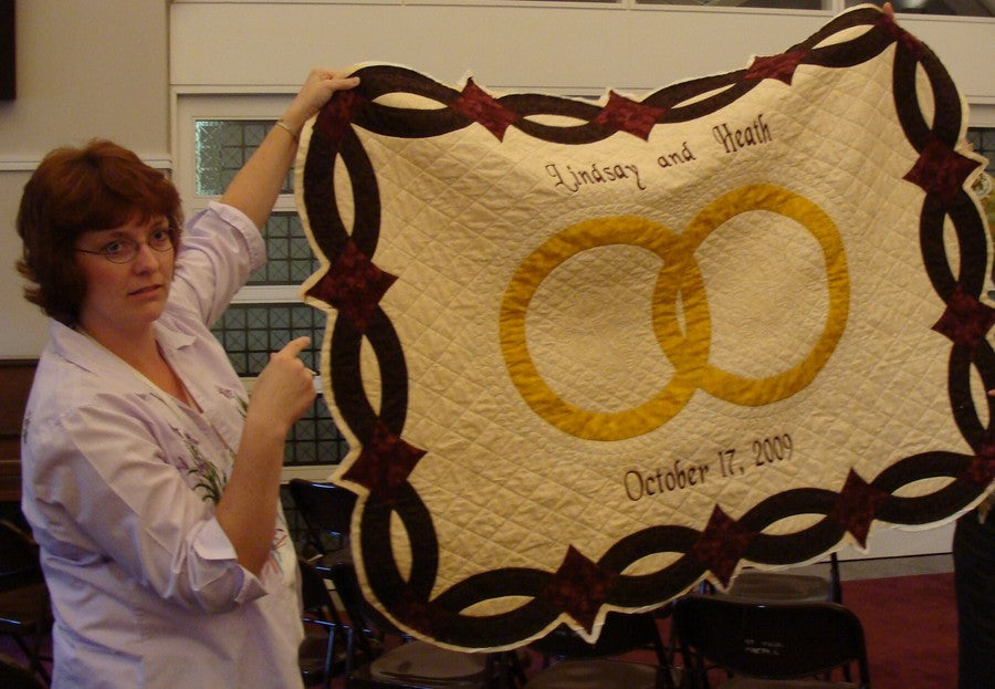 wedding quilt for Lindsay and heath
