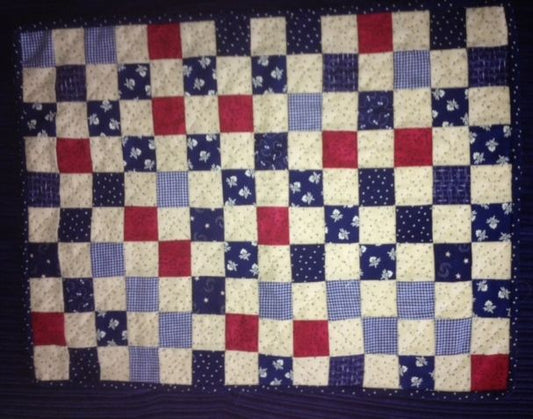 Red, White, and Blue doll quilt