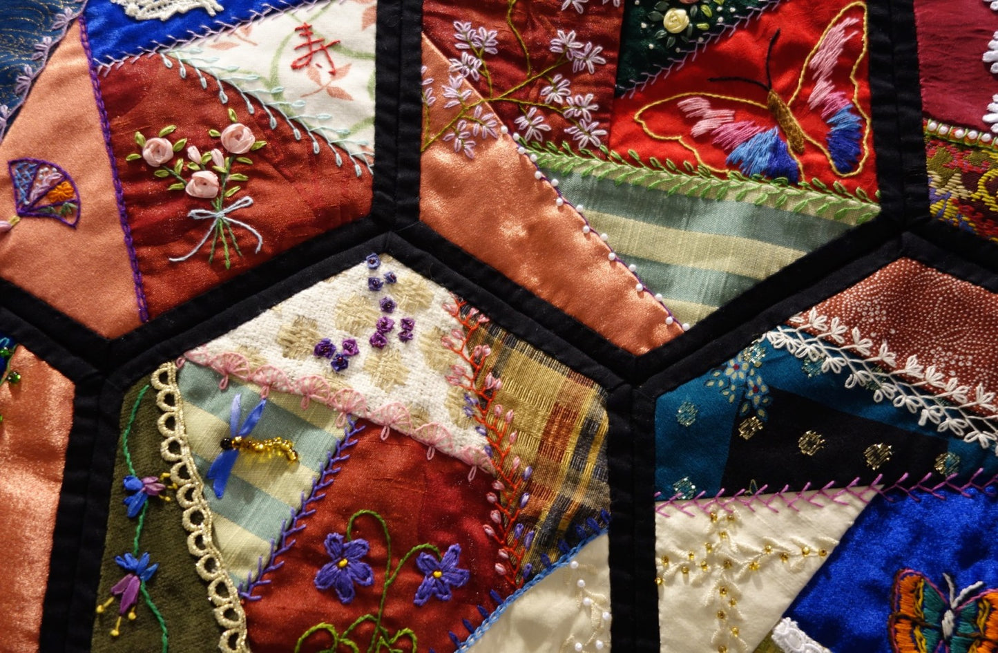 Crazy Quilt Hexagons