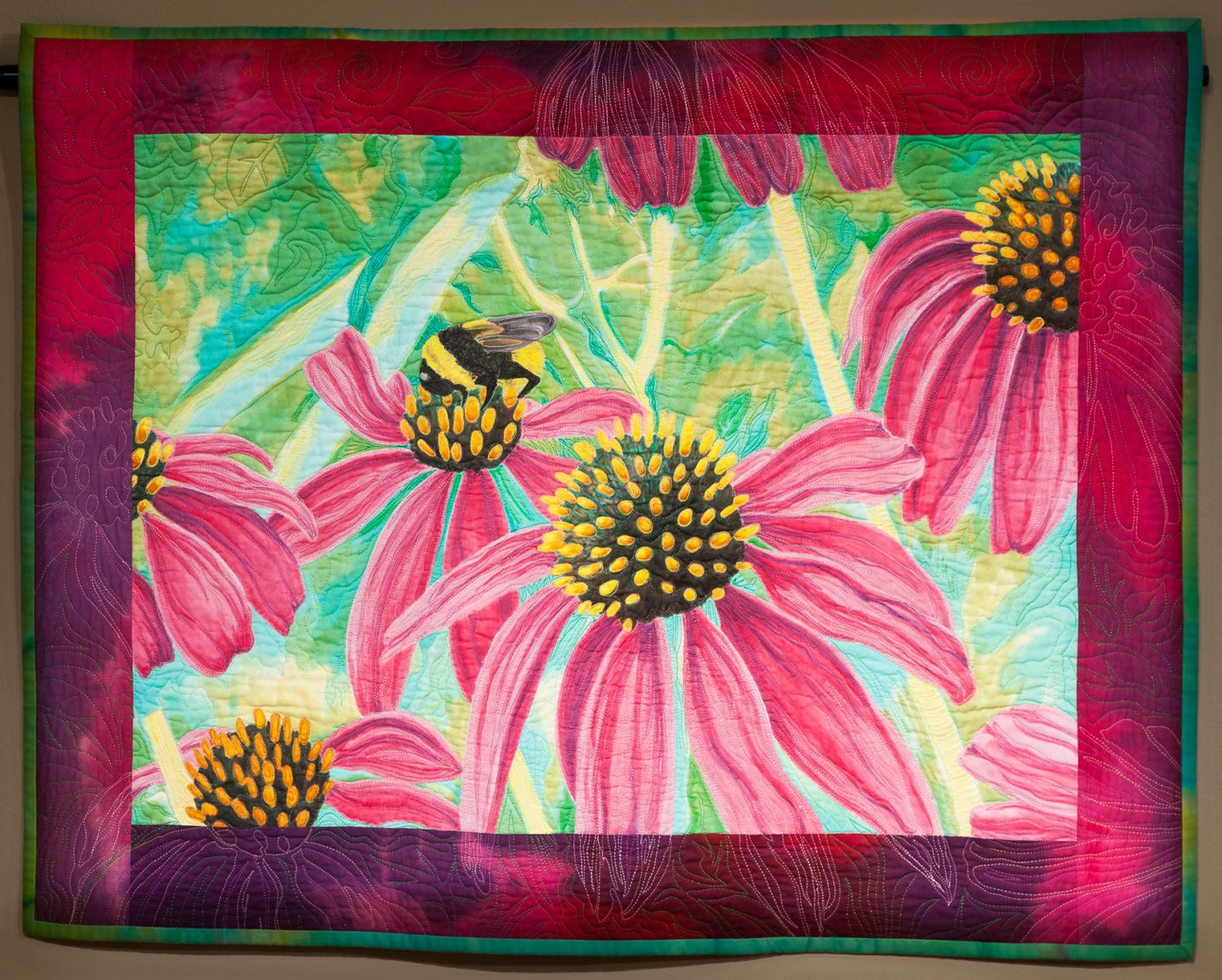 Bumble Bee and Cone Flowers