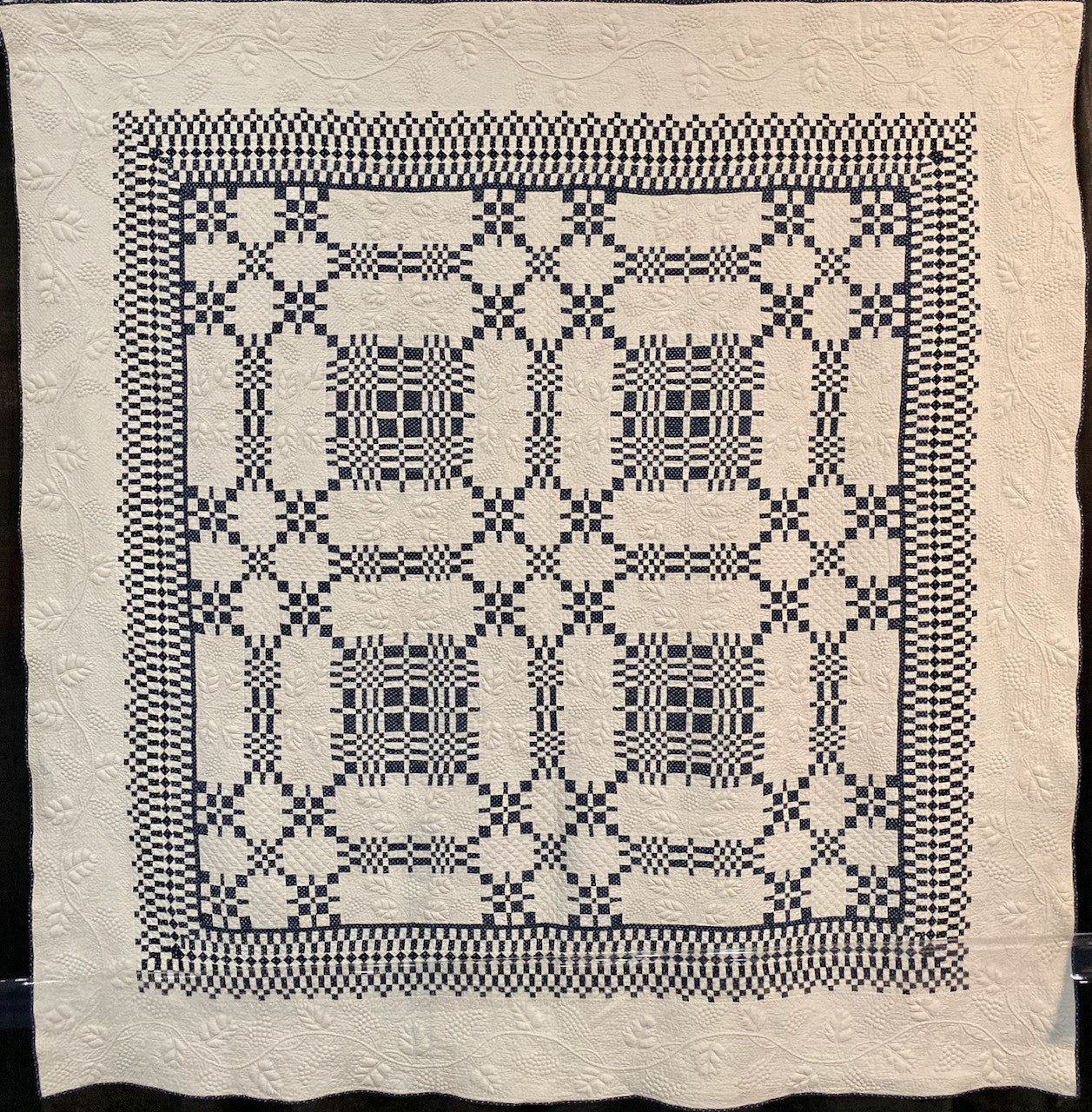 1876- Indigo Trapunto Quilt