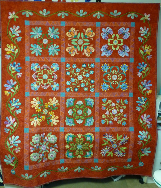 Funky Garden on Red