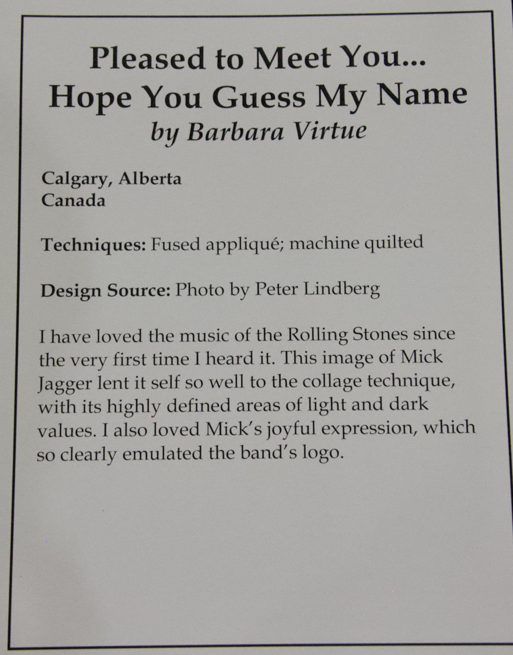 Pleased to Meet You... Hope You Guess My Name