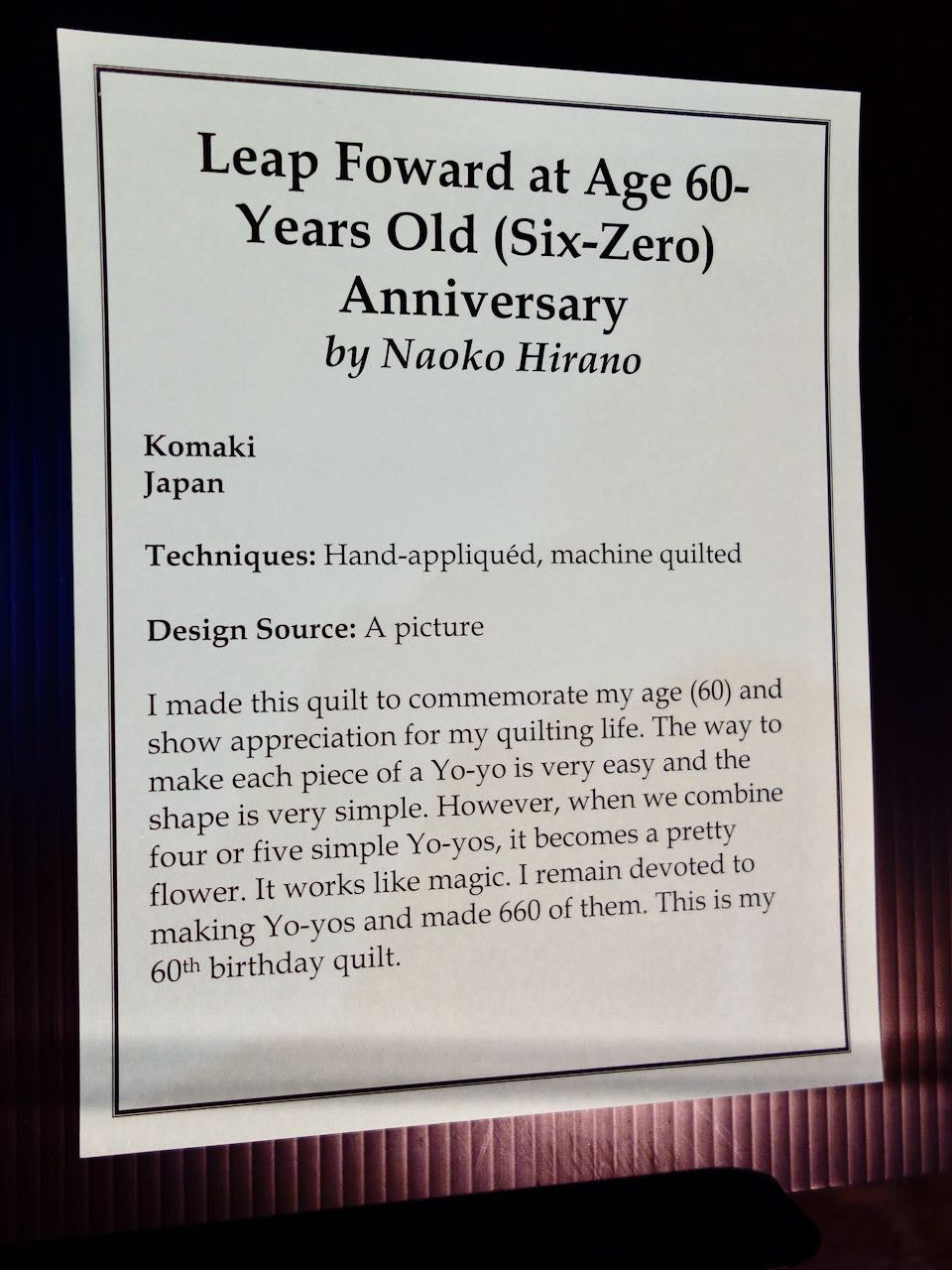 Leap Forward at Age 60
