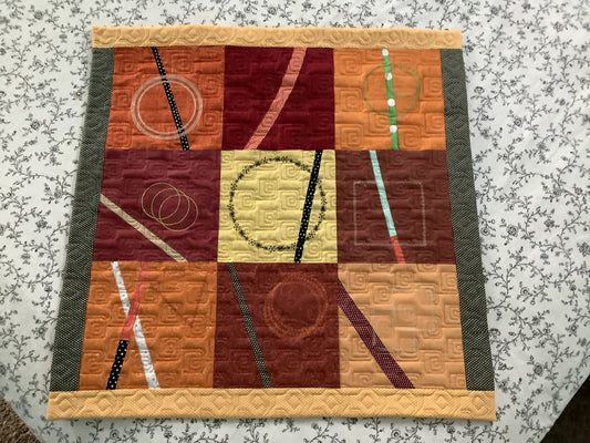 My Art Quilt using stripes and circles