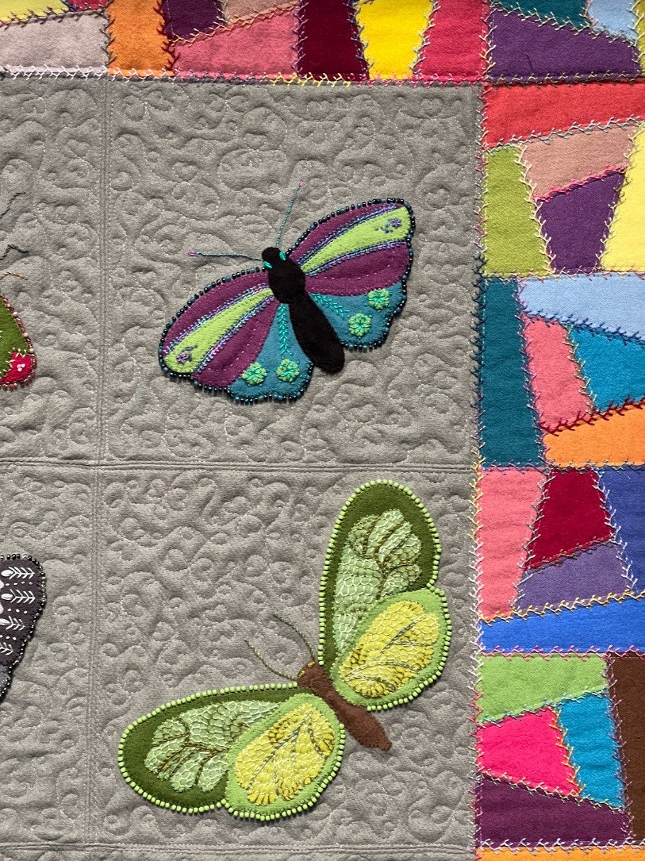 Wool Appliquéd Butterflies