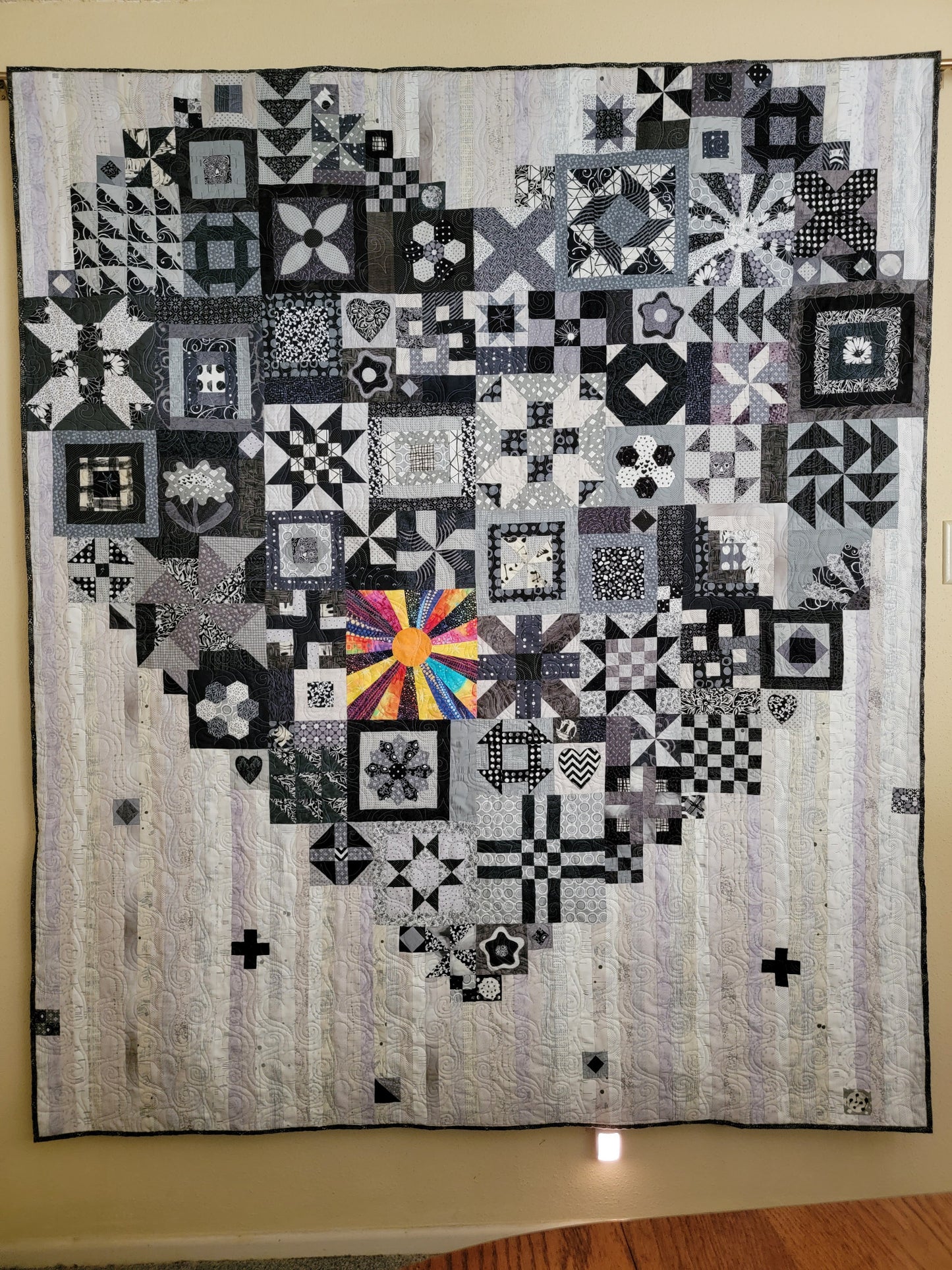 Boho Heart: b&w with splash of color