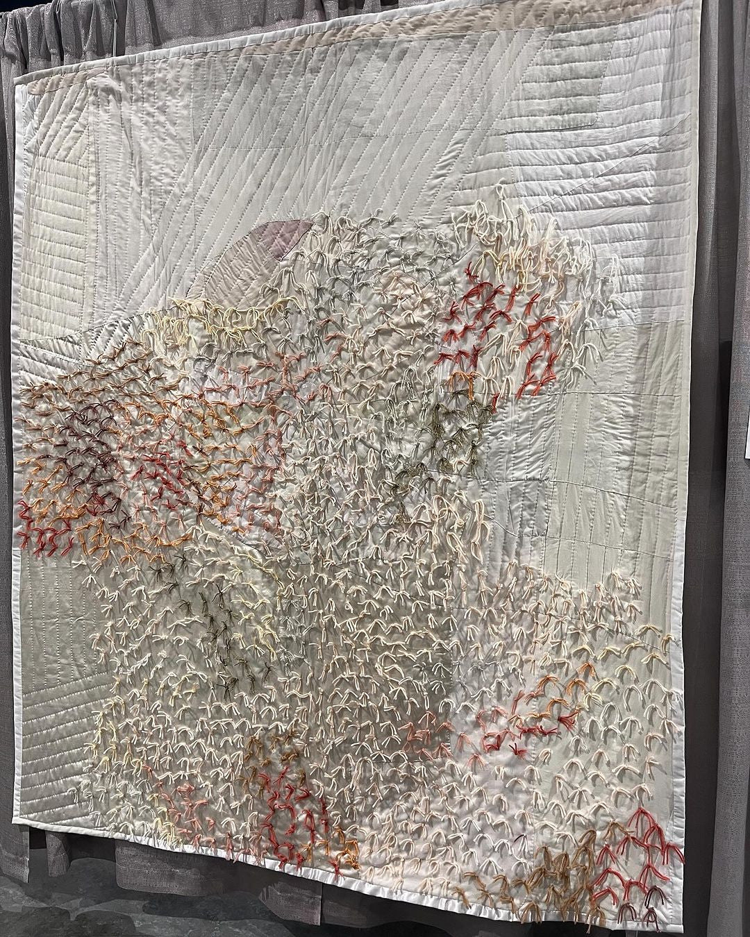 Coral Quilt: Stitched and Tied