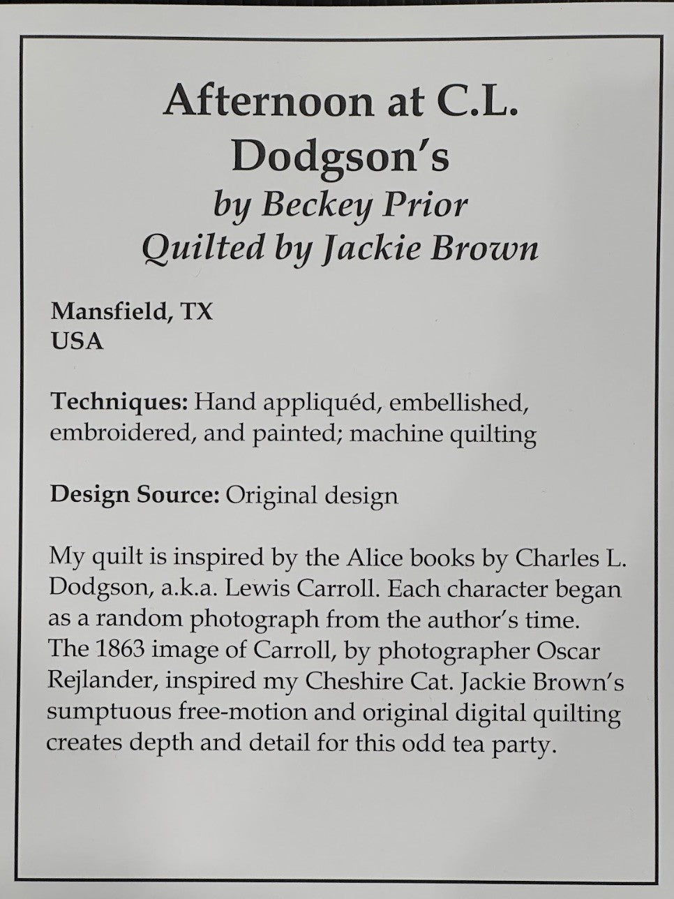 Afternoon at C.L. Dodgson's