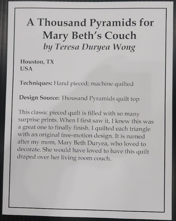 A Thousand Pyramids for Mary Beth's Couch