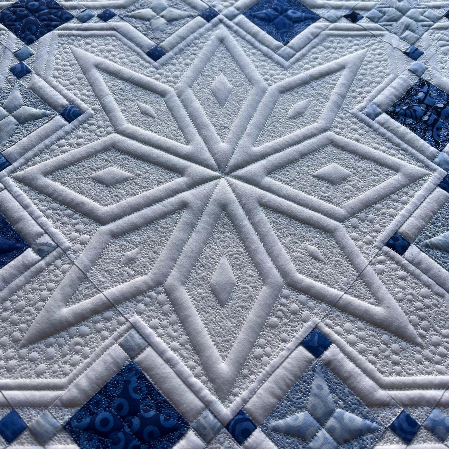 Blue and White Squared