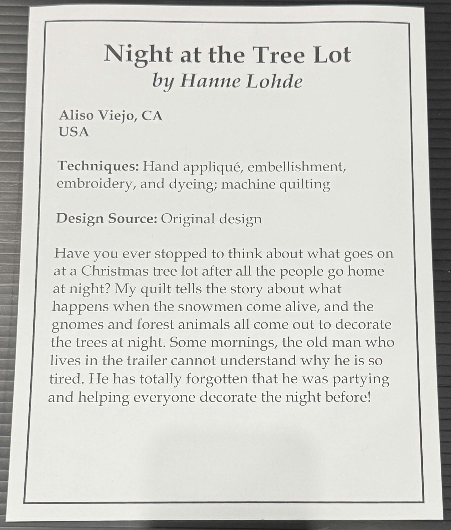 Night at the Tree Lot