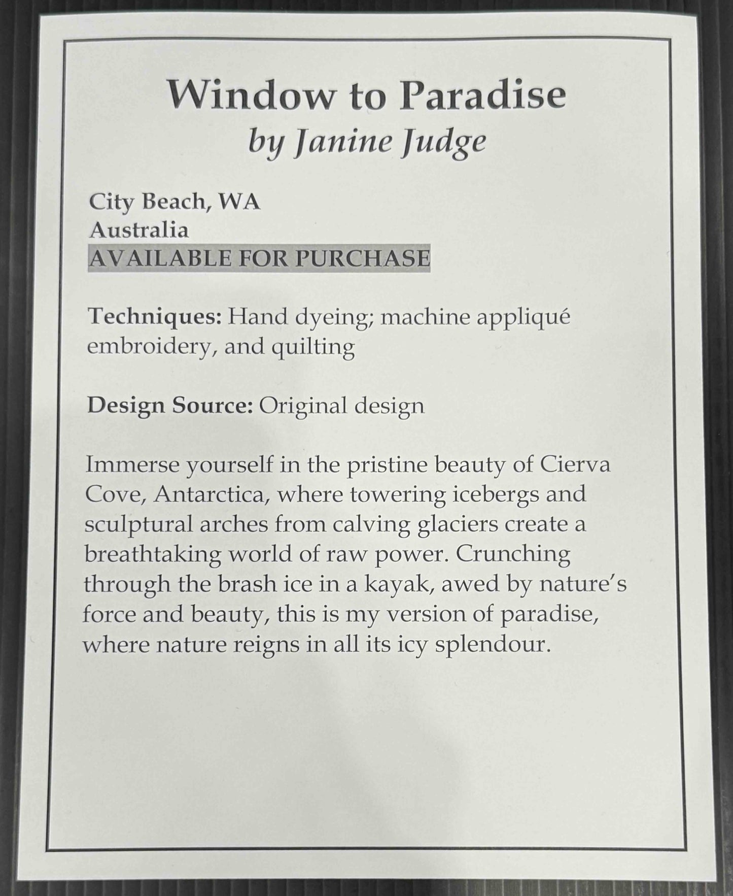 Window to Paradise