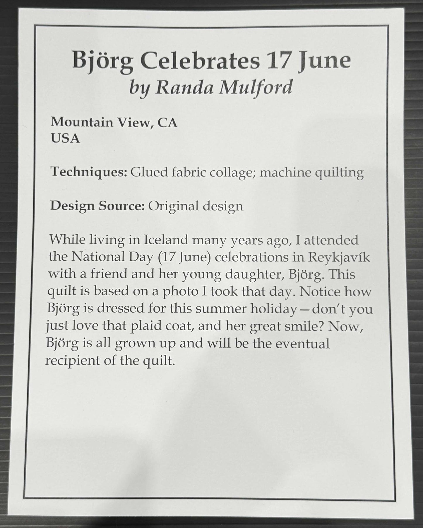 Björg Celebrates 17 June