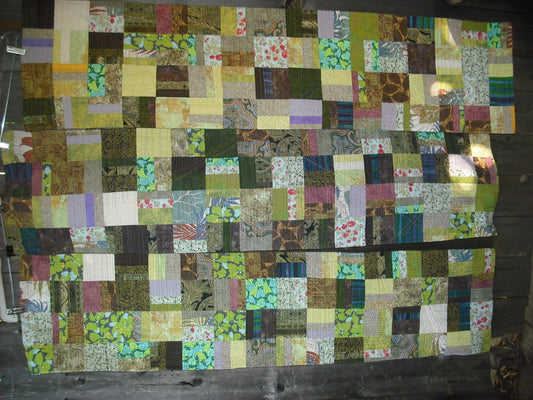 tryptich horizontal and vertical in green