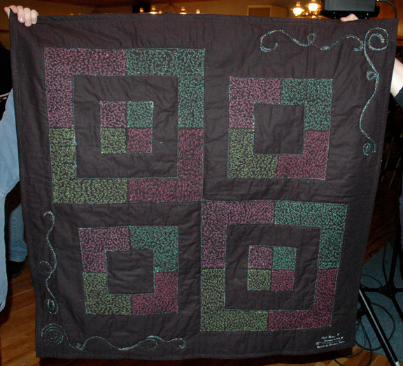angel auction quilt back
