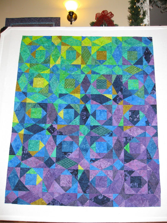 Storm at Sea Color Gradation quilt top