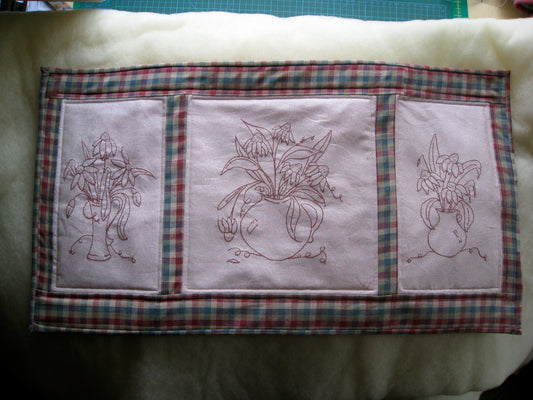 Redwork Wall Hanging "Waiting for spring"