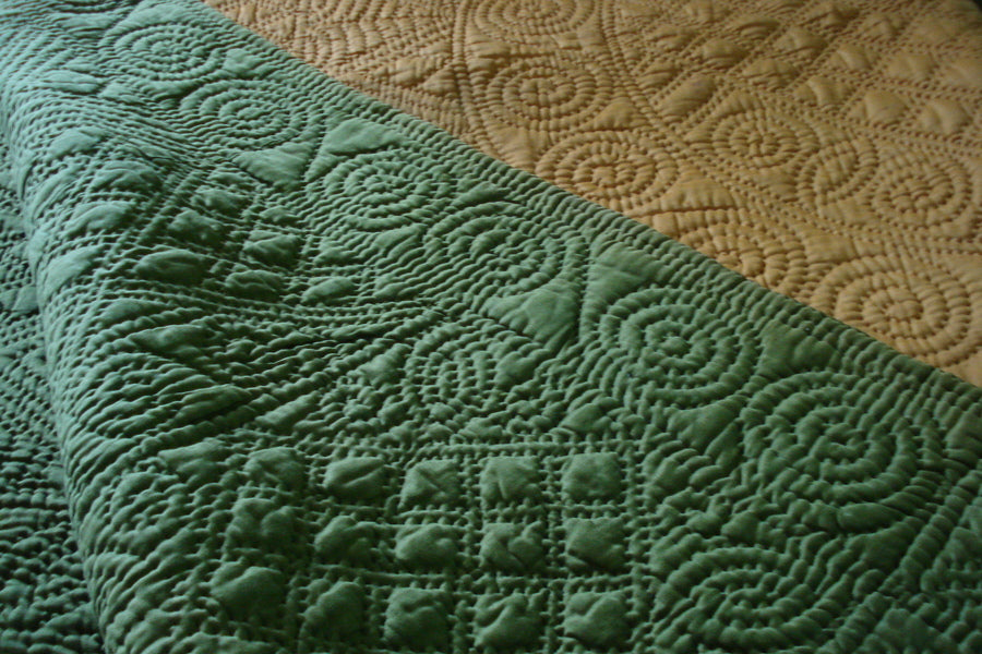 Welsh quilt green/gold