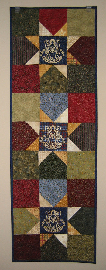 Embroidered Sawtooth Star Runner