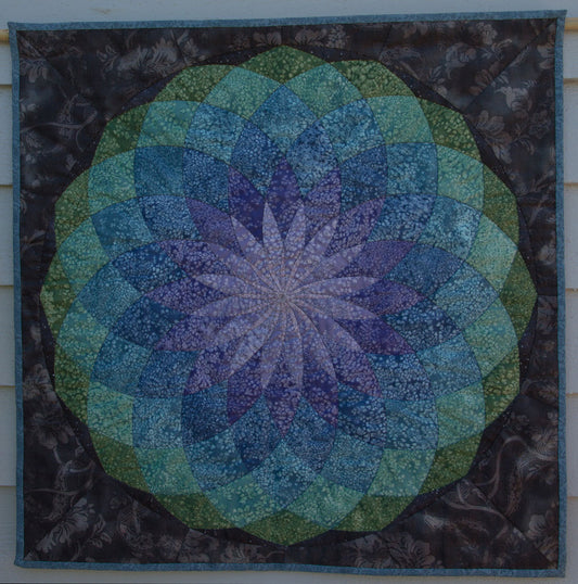 Blue-green dahlia