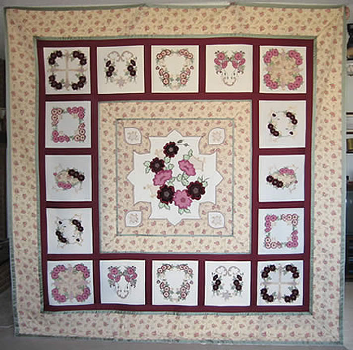 Beyond the Color Purple Machine Embroidered Quilt