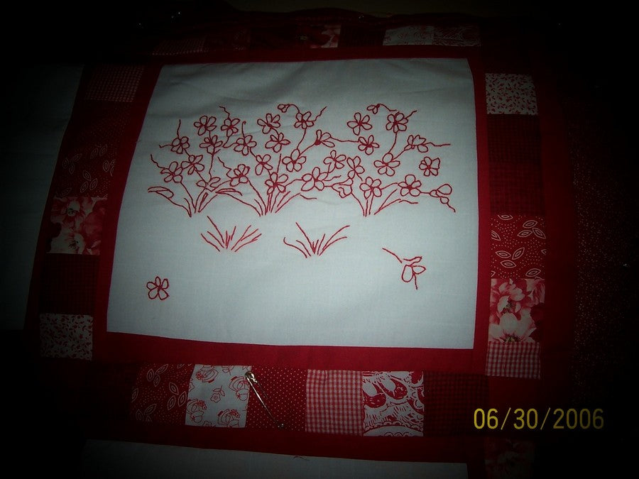 Red Work Quilt for Catey