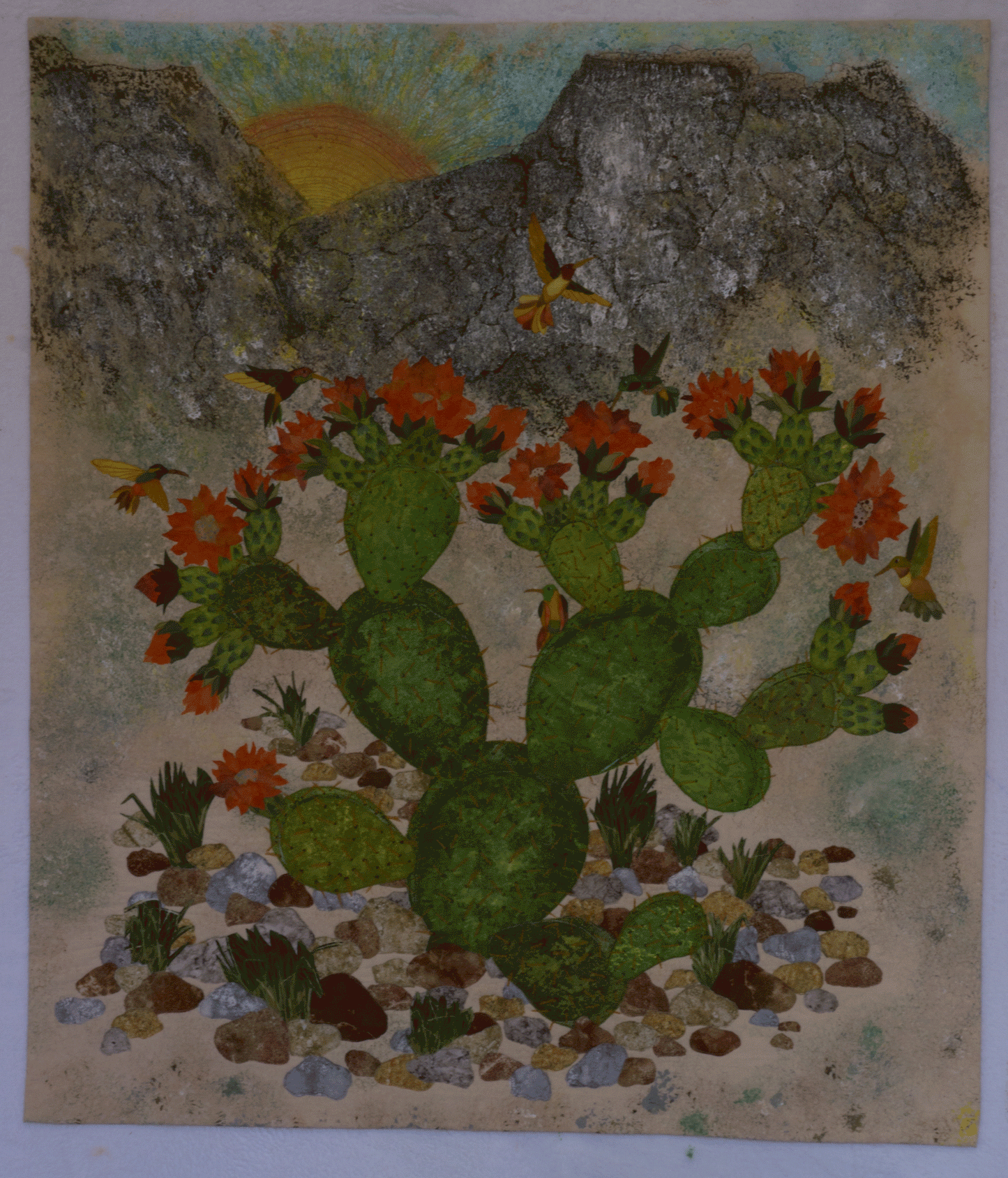 Blooming Prickly Pear Cactus