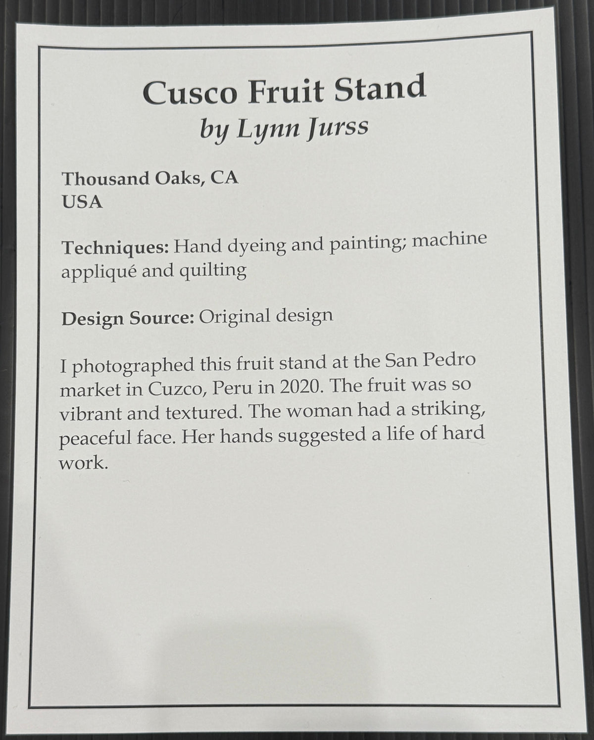 Cuzco Fruit Stand