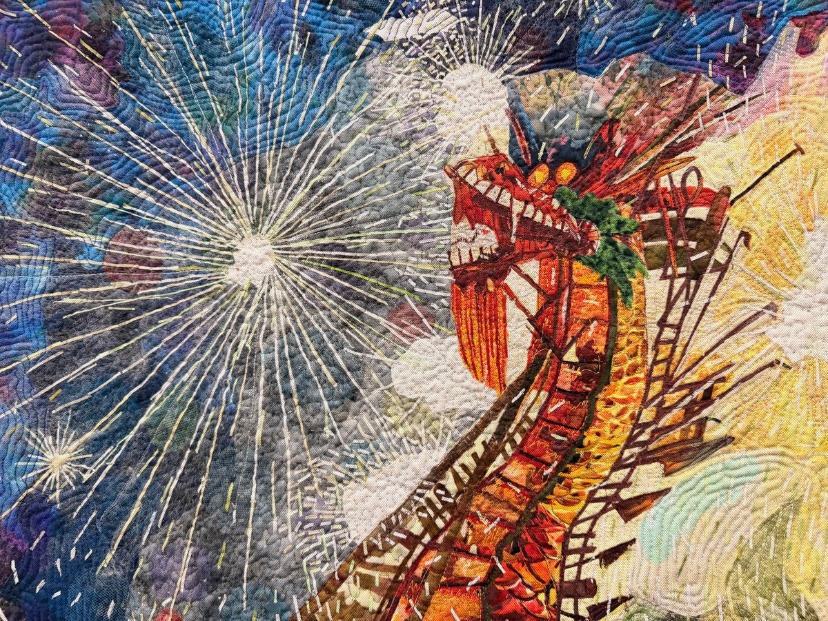 Dragon Shuttles Through Fireworks