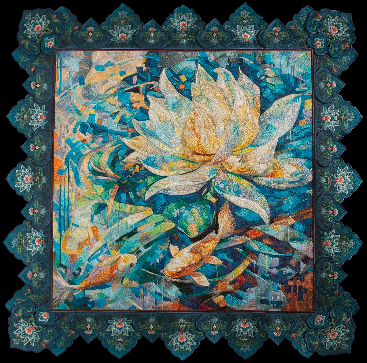 Fish Frolicking Among Lotuses