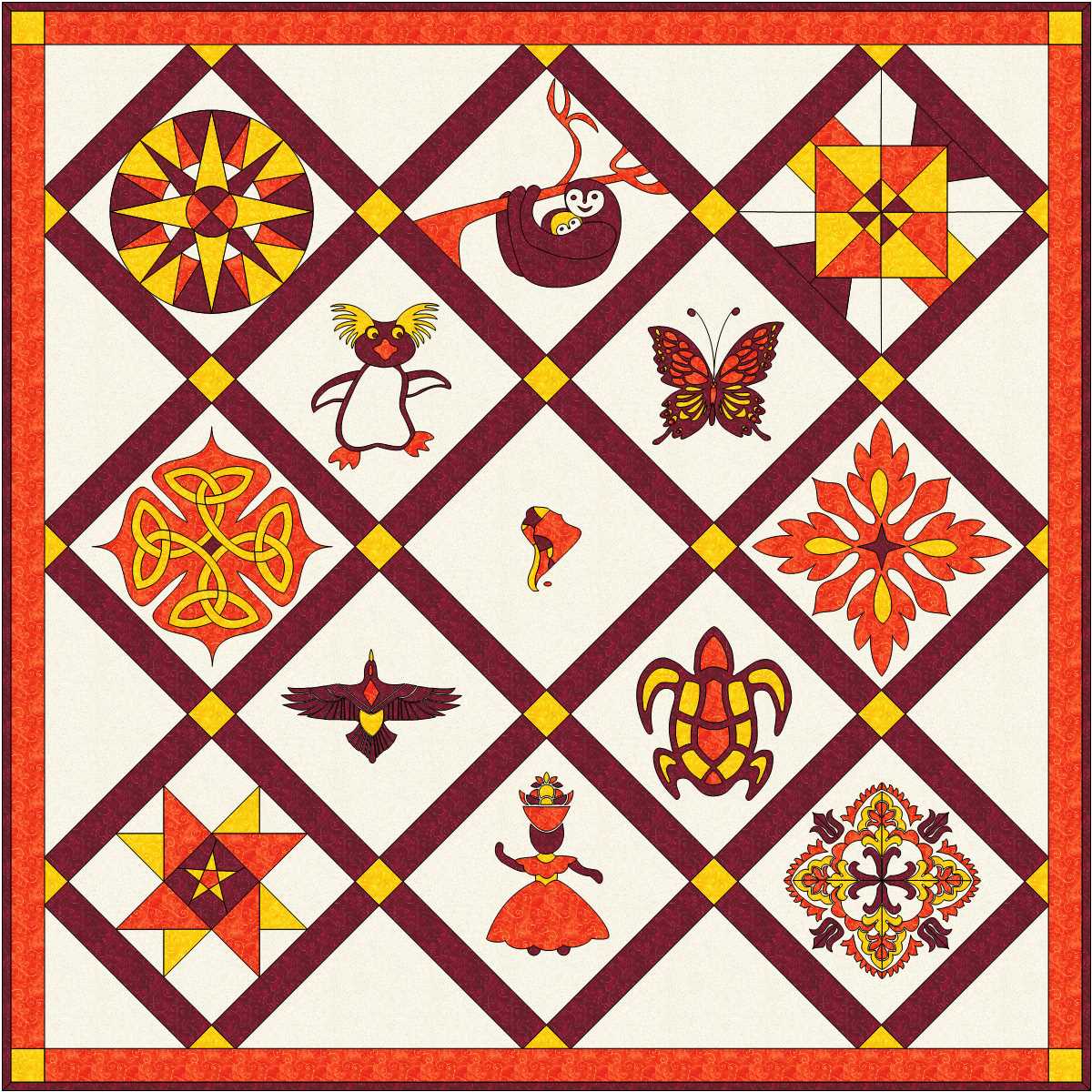 Quilt around South America